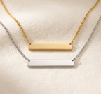 Collar Rectangular con Grabado Personalizado – Acero Inoxidable – Colibrí Jewelry