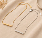 Collar Placa Rectangular con Grabado Personalizado – Acero Inoxidable – Colibrí Jewelry